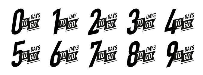 days to go timer label set color style vector image