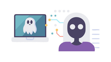 digital ghost anonymous user connection design vector image