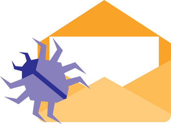 envelope mail with virus bug vector image