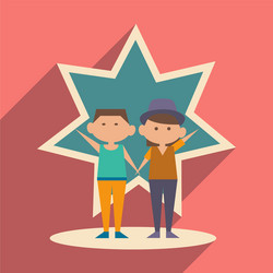 flat with shadow icon and mobile application best vector image