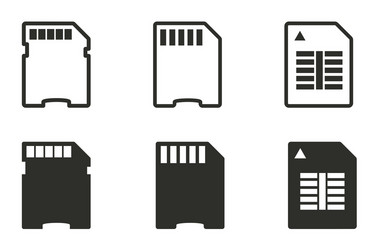 memory card icon set vector