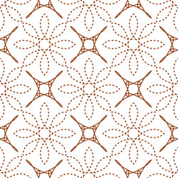 seamless of four angle stars and dashed line flowe vector image