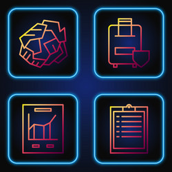 set line clipboard with checklist document vector image