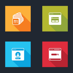 set processor search engine create account screen vector image