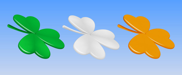 Shamrock in the colors of irish flag vector