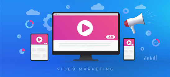 video marketing digital advertising business vector