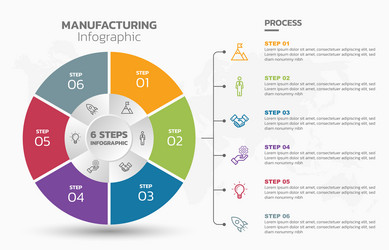 visual data presentation cycle diagram with 6 vector image