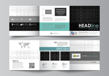 Business templates for tri fold square design vector