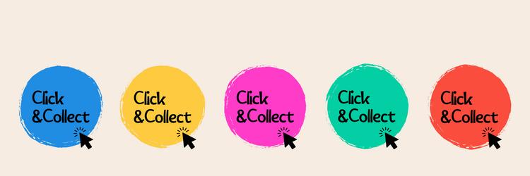 click and collect with computer mouse pointer vector image