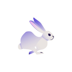 Cute rabbit with ultra violet fur running forward vector