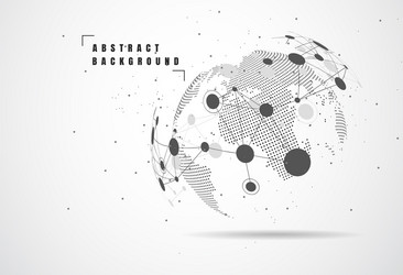 Global network connection world map point vector