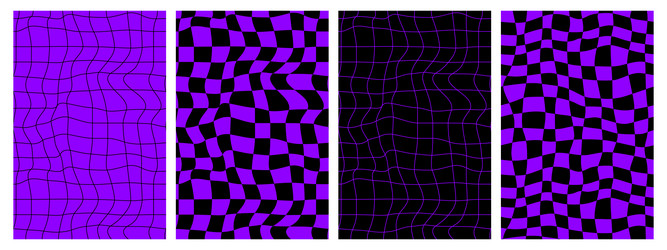 groovy checkered patterns vector image