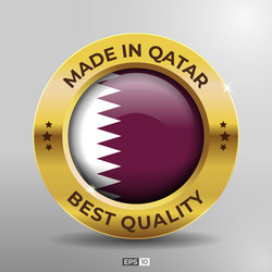 made in qatar label logo stamp best quality round vector