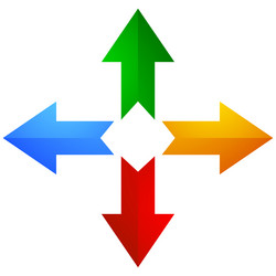 4-way arrows pointers cursors shapes vector image