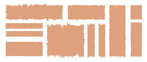 jagged rectangle shapes set of ripped paper vector image