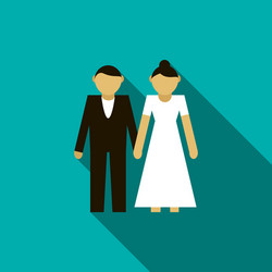 wedding couple icon flat style vector