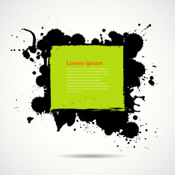 Green and black ink add text your space vector