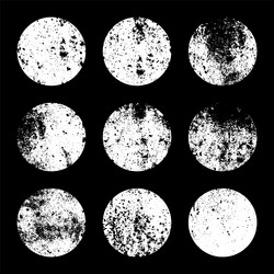 grunge circles with stains and scratches circle vector image