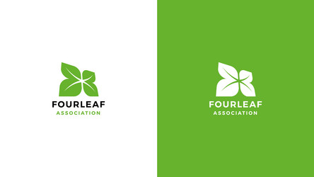 leaf logotype template positive and negative vector