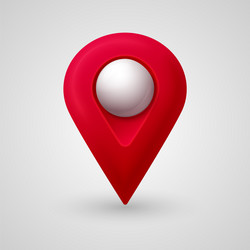 map location pointer 3d pin with glowing glass vector