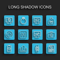set line setting on smartphone upload monitor vector image