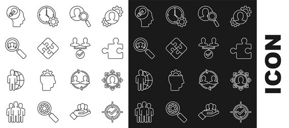 set line target and check mark project team base vector image