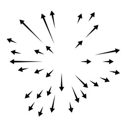 Arrows pointing outwards radial radiating vector