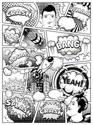 black and white comic book page vector