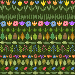 Colorful Tulip Seamless Pattern Vector Image