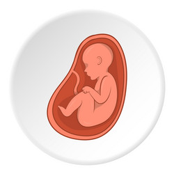 Embryo in stomach icon cartoon style vector