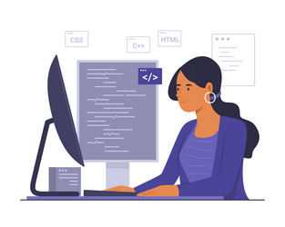 Programmer process coding for software development vector