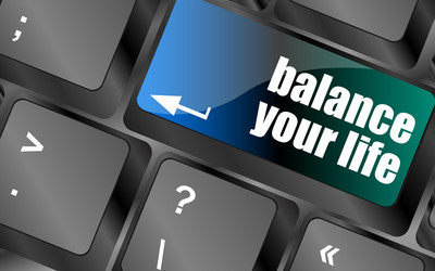 balance your life button on computer keyboard vector image