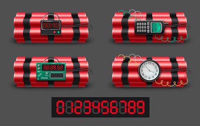 Dynamite Bomb Realistic Set With Isolated Images Vector Image Dynamite Bomb Realistic Set With Isolated Images Vector Image