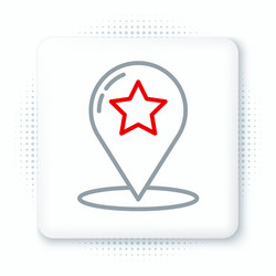 line map pointer with star icon isolated on white vector image