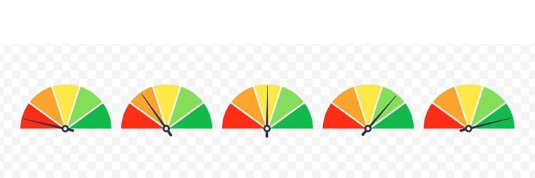 scale meter with low high and medium bar level vector image