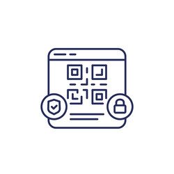 secure qr code payment line icon vector image