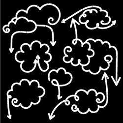 set of speech bubbles with arrows vector image