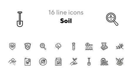 Soil line icon set Royalty Free Vector Image - VectorStock