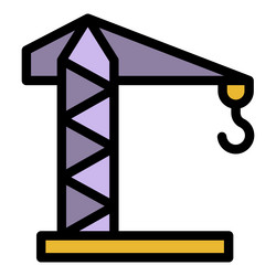 construction crane icon color outline vector