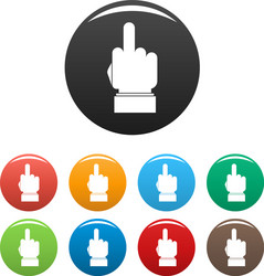 Hand censorship icons set color vector