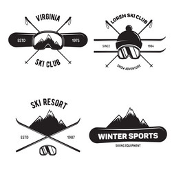 Vintage Mountain Ski Club Badges Vector Image