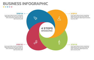 visual data presentation cycle diagram with 4 vector image