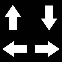 4-way arrows pointers cursors shapes vector image