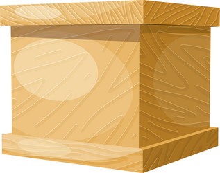 Cartoon wooden box on a white background vector