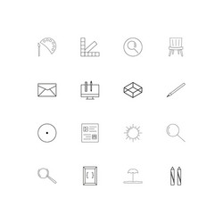 creative process and design simple linear icons vector image