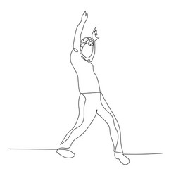 Dynamic One-Line Dancer vector image
