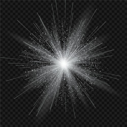 Firework lines with particle star dust vector