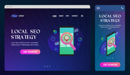 local seo ui ux web template and gui mobile app vector image