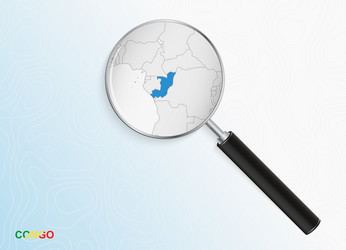 magnifier with map congo on abstract vector image