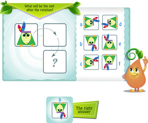 Owl Rotation Puzzle - Shape Game vector